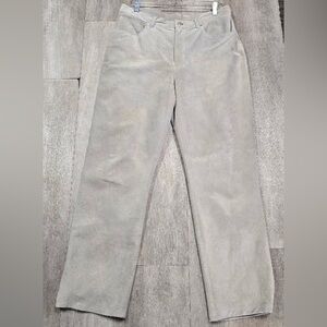 Ralph Lauren Women's Tan Straight Leg Suede Pants